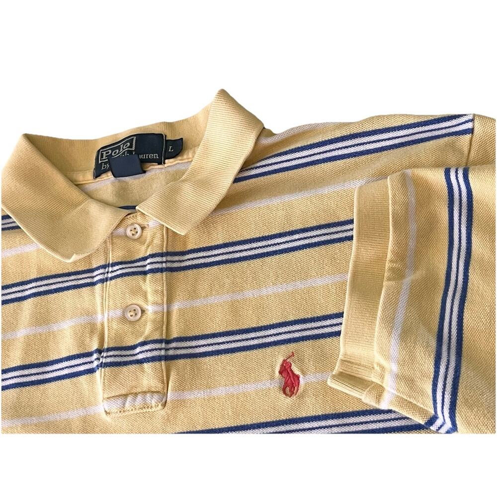 Polo Ralph Lauren Men’s Large Cotton Short Sleeve Striped Polo Preppy Vintage